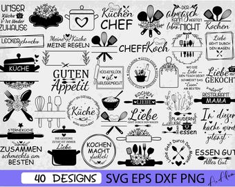 Paquete SVG de cocina alemana: Chef, refranes culinarios (descarga digital)