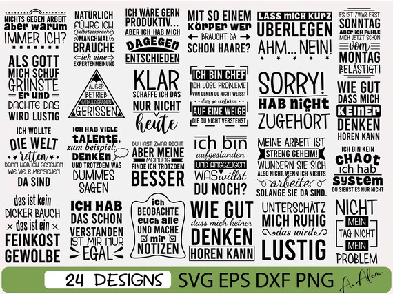 German Sayings SVG Bundle, Funny T-Shirt Designs (Digital Files)