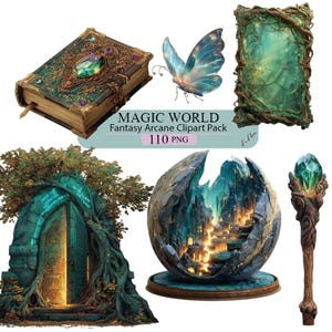 Ensemble de cliparts Magie des Arcanes, Images PNG du monde fantastique (110 PNG)
