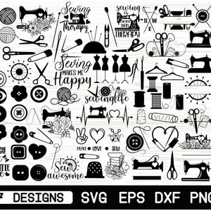 Nähen SVG-Schnitt-Dateien | 87 Designs (Digitaler Download)