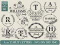 Family Name Monogram SVG Bundle | Floral Frame, Wedding (Digital Download)