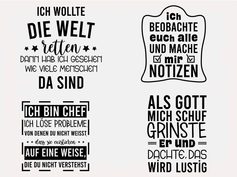 German Sayings SVG Bundle, Funny T-Shirt Designs (Digital Files) image 5