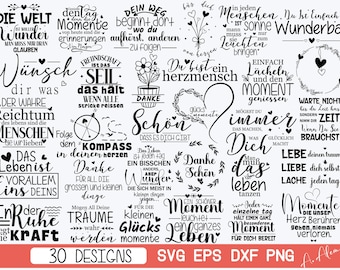 Friendship Quotes SVG Bundle, Deutsche Sprüche (Digital Files)