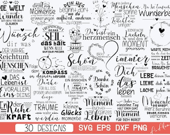 Friendship Quotes SVG Bundle, Deutsche Sprüche (Digital Files)