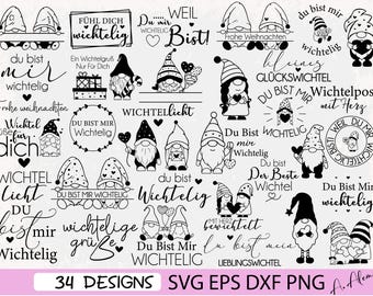 Gnomo in formato SVG, file per taglio laser natalizio, design per regali (download digitale)