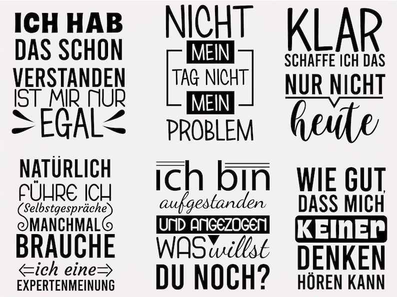 German Sayings SVG Bundle, Funny T-Shirt Designs (Digital Files) image 2