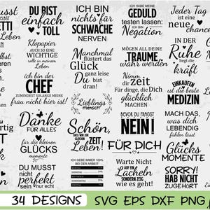 Deutsche Positive Sprüche SVG Bundle - Inspirierende Zitate (Digitale Dateien)