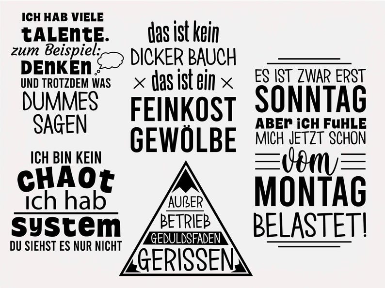 German Sayings SVG Bundle, Funny T-Shirt Designs (Digital Files) image 3