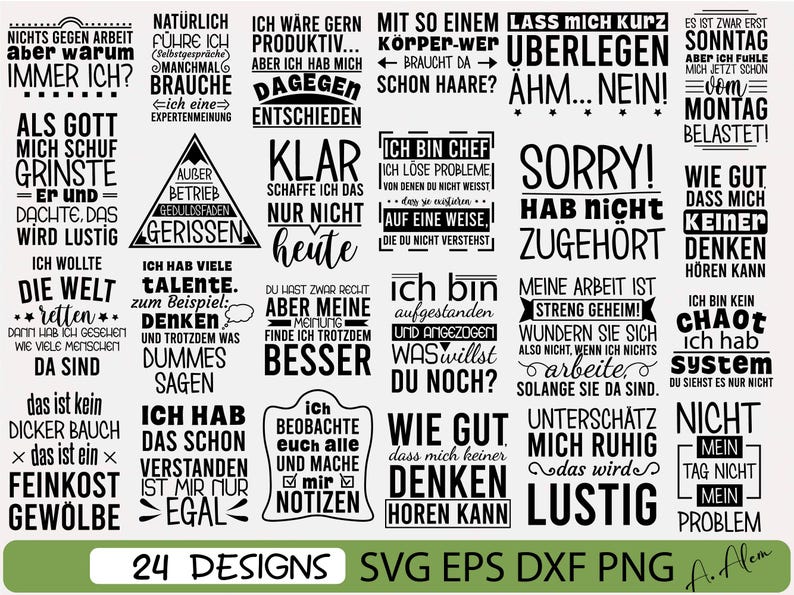 German Sayings SVG Bundle, Funny T-Shirt Designs (Digital Files) image 1
