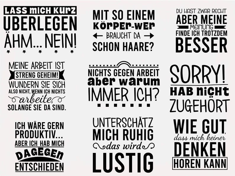German Sayings SVG Bundle, Funny T-Shirt Designs (Digital Files) image 4