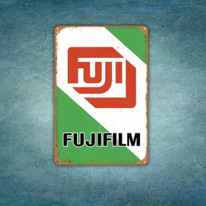 Vintage Fujifilm Metall Blechschild - Retro Fotografie Dekor für Filmliebhaber - Wanddekoration - Poster