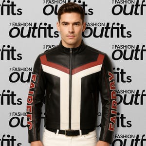 Mr. Terrific Fair Play Leather Jacket: Movie Cosplay Halloween Costume