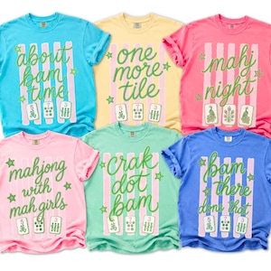 Mahjong Group Shirts, Mahjong Players Shirts, Comfort Colors Summer Mahjohn Shirt, Gift for Mahjohn Lover, Crak Dot Bam Tee, Mahj TShirt