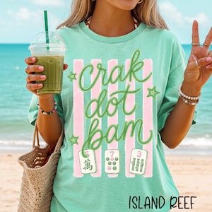Crak Dot Bam Shirt, Comfort Colors Summer Mahjong Shirt, Gift for Mahjong Lover, Mahjong Player Tshirt, One More Tile Tee, Mahj TShirt