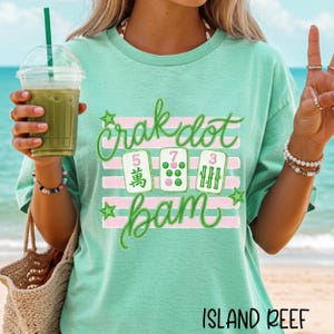 Crak Dot Bam Shirt, American Mahjong Shirt, Comfort Colors Summer Mahjohn Shirt, Gift for Mahjohn Lover, Mahjong Player Tshirt, Mahj TShirt
