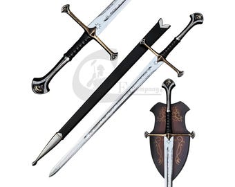 Anduril Sword Replica: The Flame of the West Collectible Cosplay with wall mount and scabbard