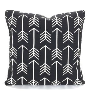 Black White Pillow Cover, Decorative Throw Pillows, Cushions Black and White Arrow Euro Sham, Couch Bed Sofa, One or More ALL SIZES image 1