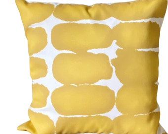 OUTDOOR Yellow Pillow Covers Cushion Covers Spice Yellow White Coastal Beach Cottage Decor Patio Deck Pillow Sunroom Pillows Various Sizes