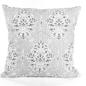 FARMHOUSE Gray White Damask Throw Pillow Covers Cushions French Grey White Charcoal Gray Damask Couch Bed Sofa Pillow Case Various Sizes