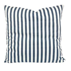 Blue Stripe Throw Pillow Covers Cushion Cover Light Navy Blue White 1/2&quot; Stripe Beach INDOOR Patio Cottage Sunroom Toss Pillow Various Sizes