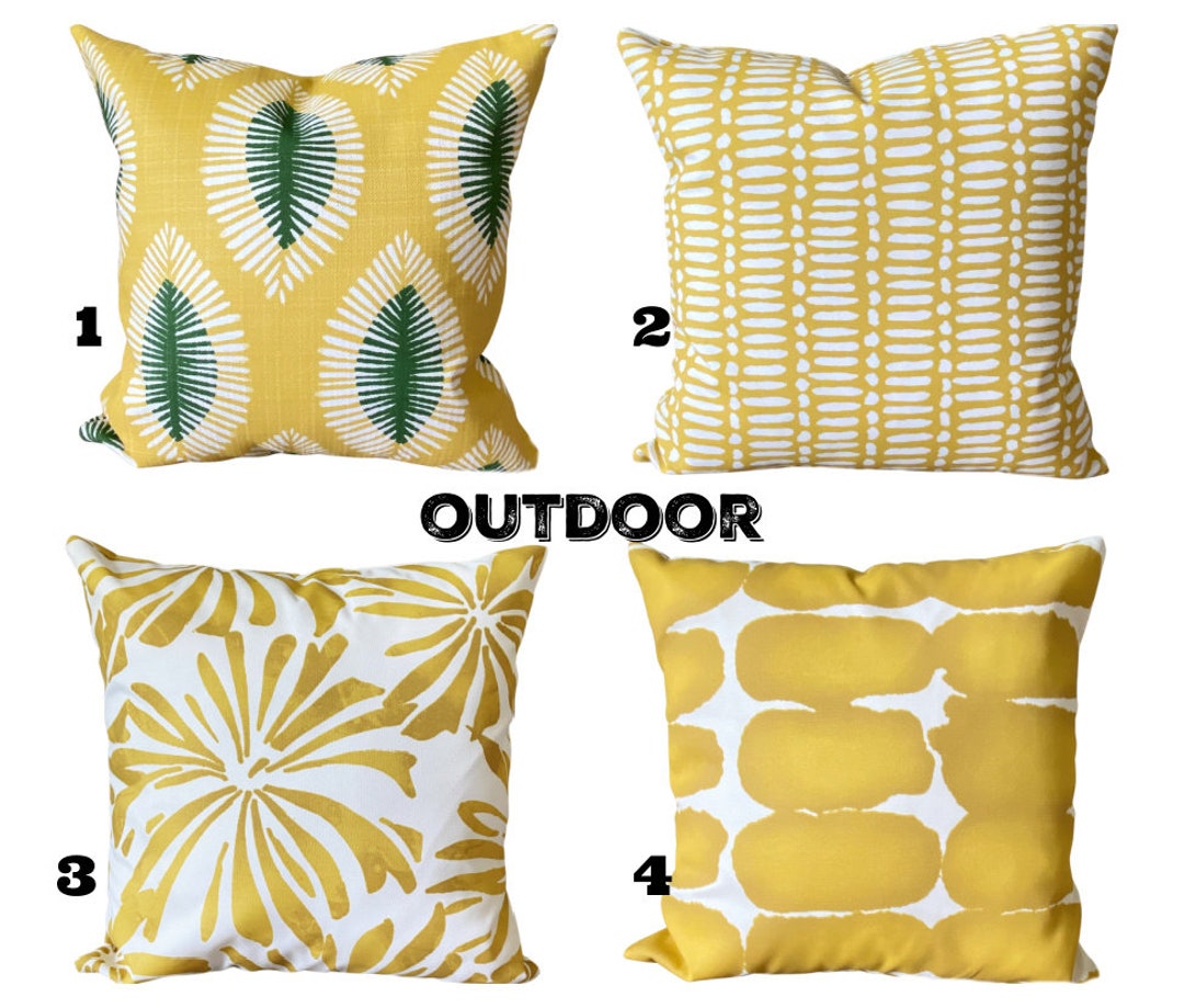 OUTDOOR Yellow Pillow Covers Throw Pillows Outdoor Patio Spice Yellow