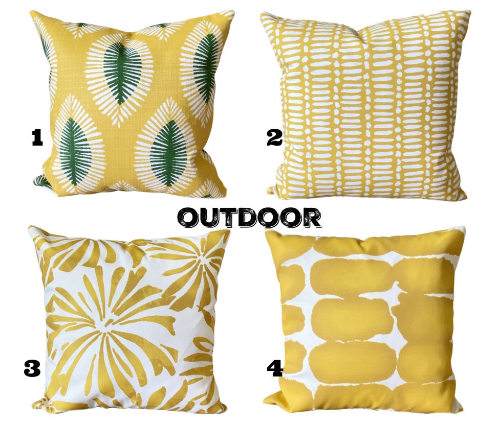 Outdoor Pillows Modern Yellow Throw Pillows Yellow OUTDOOR Pillow
