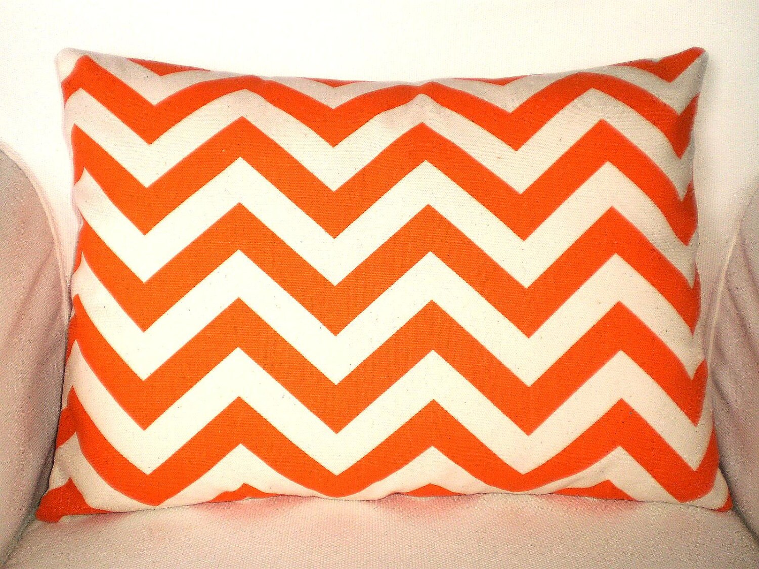 Orange Cream Chevron Pillow Cover Lumbar Throw Pillows Etsy