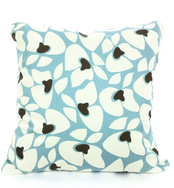 Sale Blue Brown Pillow Covers Decorative Throw Pillows Etsy
