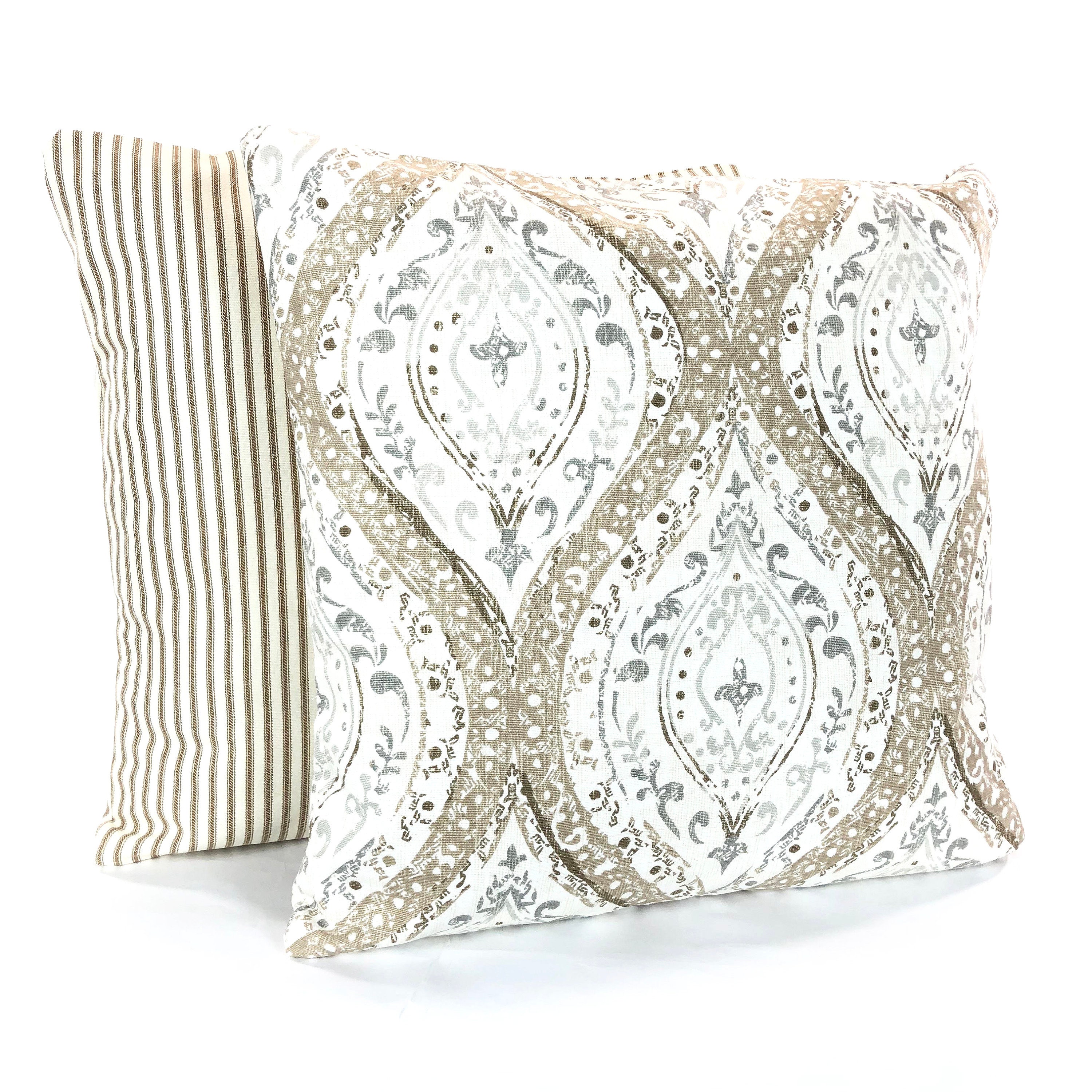 set of two throw pillows