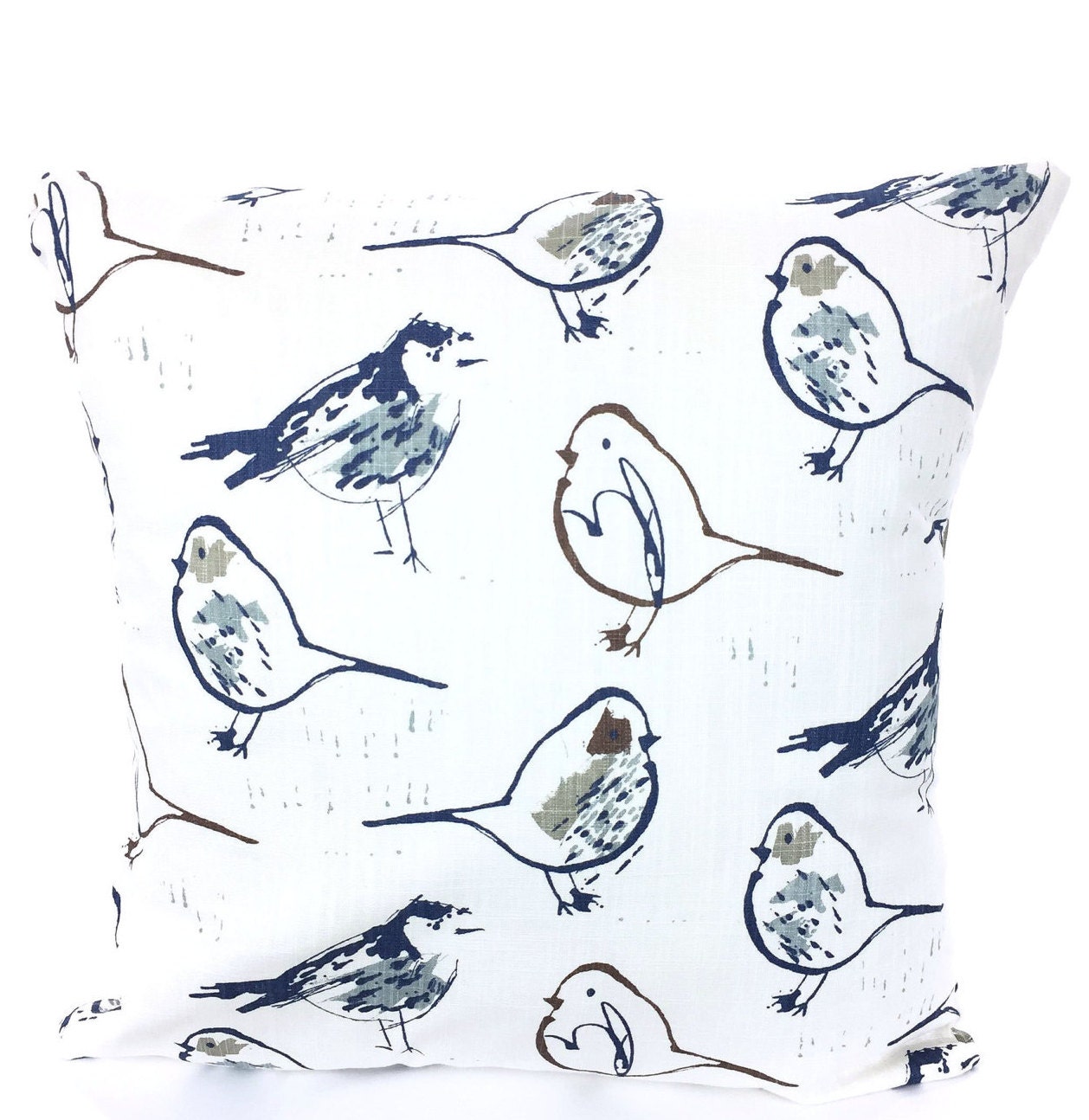 Navy Blue Bird Pillow Covers Decorative Pillows Cushion Covers Etsy