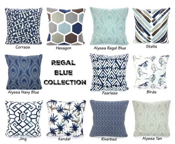 blue gray pillow covers