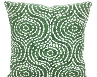 Green Pillow Covers Decorative Pillows Cushion Covers Pine Green Light Tan White Slub Canvas Denver Couch Bed Sofa Pillows Various Sizes
