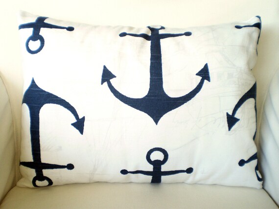 Blue Nautical Pillow Cover Decorative Throw Pillows Cushions Etsy