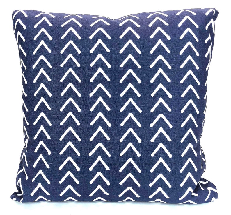 Indigo Navy White Pillow Covers Decorative Throw Pillows Etsy
