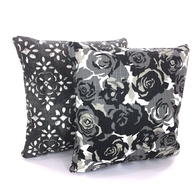 SALE Decorative Pillow Covers Throw Pillows Black Tan Gray Etsy