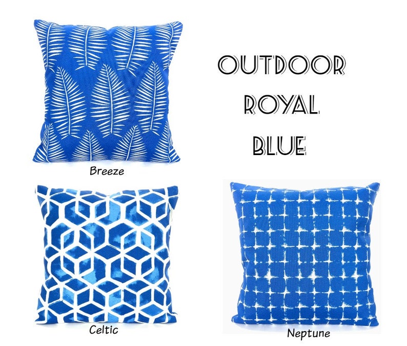 Bright Floral Pillow Cover Colorful Decorative Pillow Blue Floral Pillow Sham Blue Patio Pillow Outdoor Pillow Cover