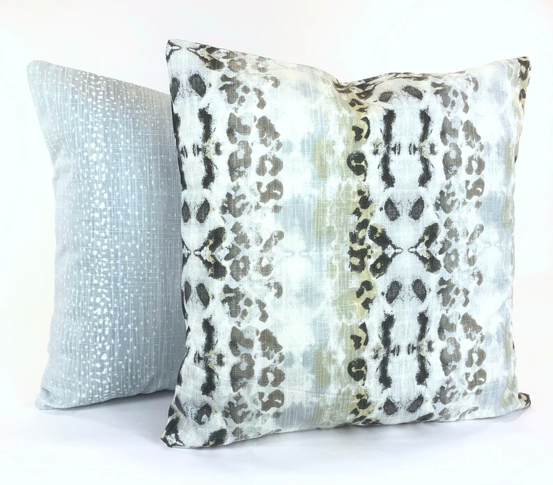 Pillow Covers Blue Black Tan Throw Pillow Decorative Pillows Etsy