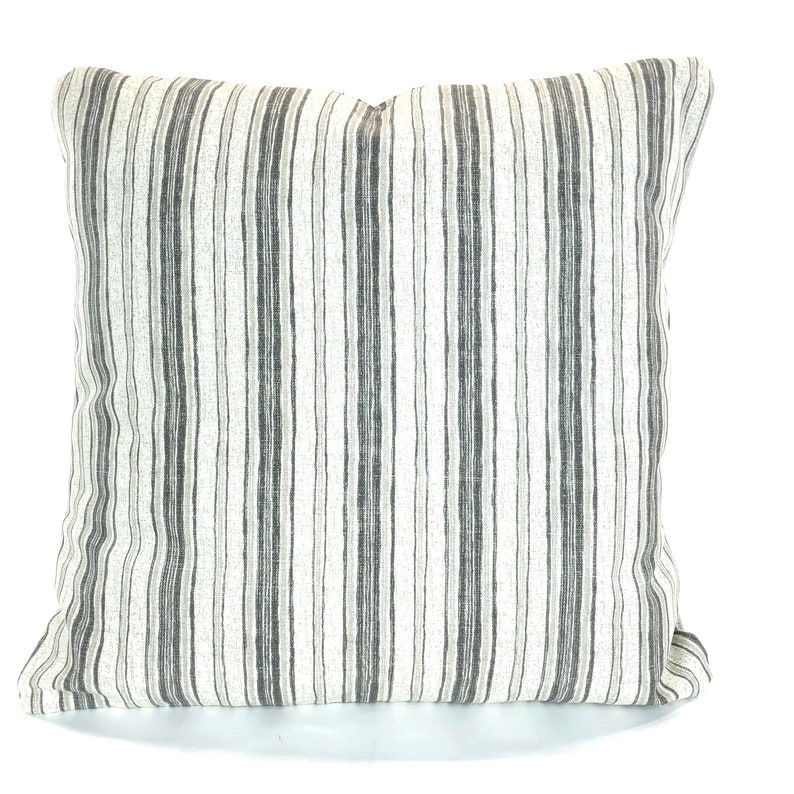 Grey Gold Throw Pillow Covers Farmhouse Cushions Damask Stripe Etsy