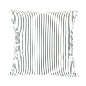 Farmhouse Ticking Stripe Slate Gray CREAM Pillow Cover Decorative Throw Pillows Cushion Covers Grey and Cream Ticking Stripe Various Sizes