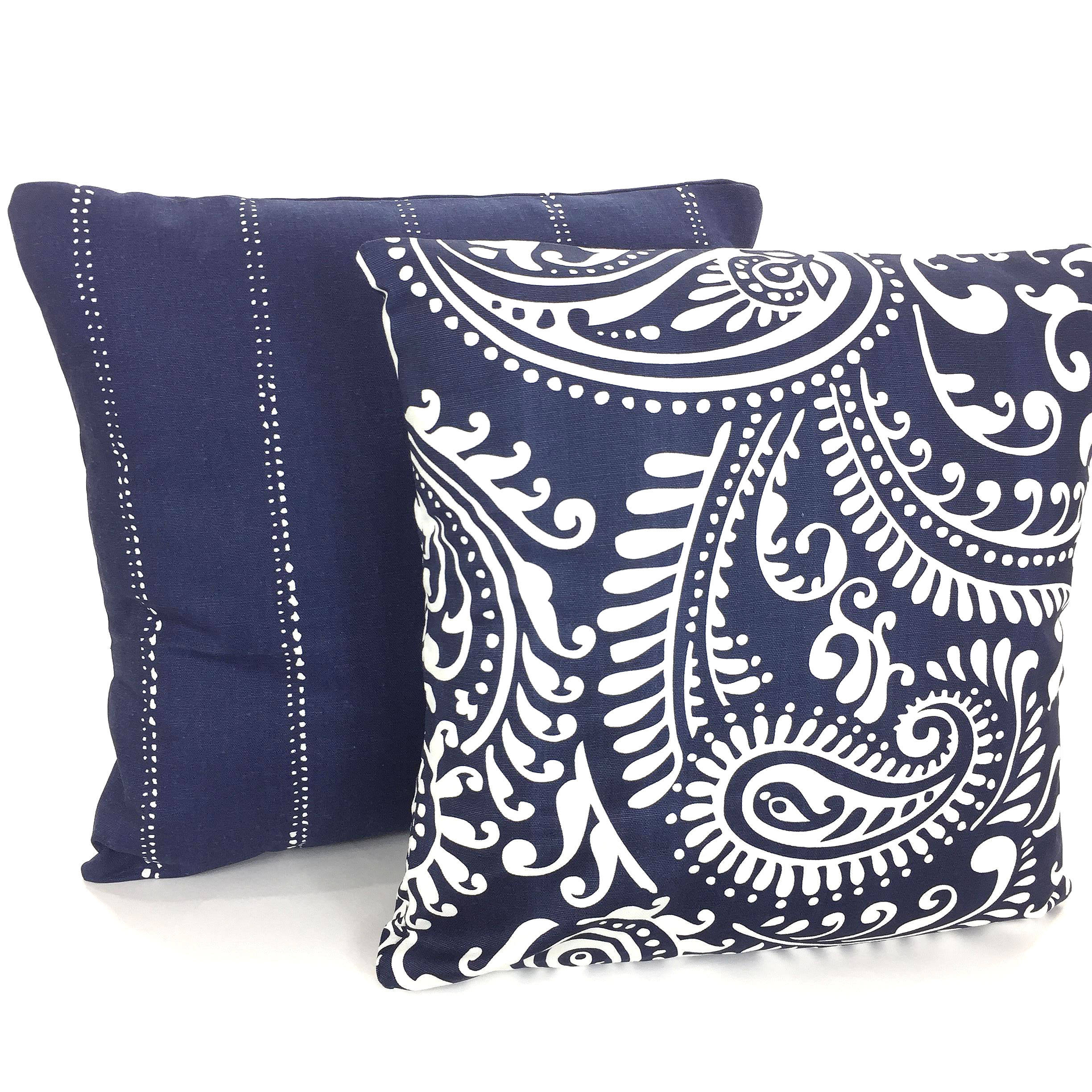 Pillow Covers Navy White Throw Pillows Cushion Cover Vintage Etsy