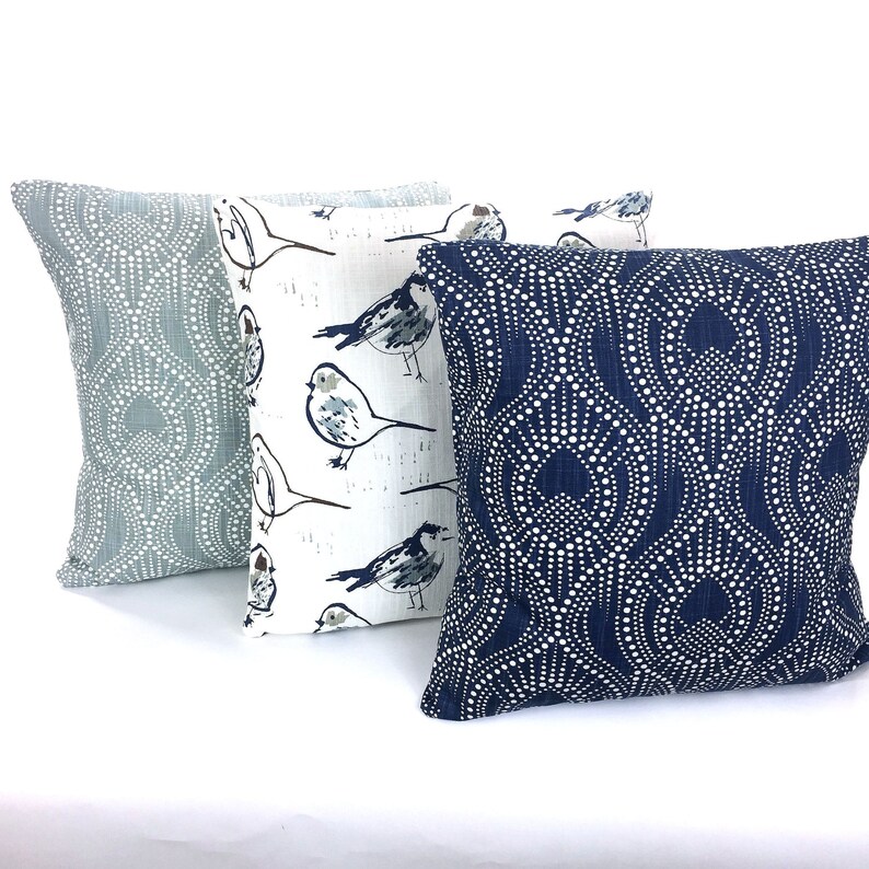 Blue White Pillow Covers Decorative Pillows Cushion Covers Etsy