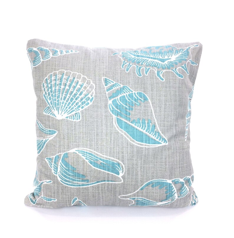 Nautical INDOOR Pillow Covers Aqua Gray Decorative Pillow Etsy