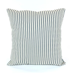 Navy Blue Stripe Pillow Covers Decorative Throw Pillows Cushions Navy Blue Tan Cream Stripe Toss Pillow Couch Bed Sofa Various Sizes