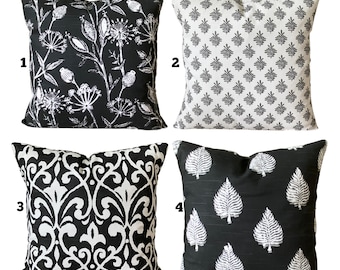 Black White Pillow Covers Decorative Throw Pillows Cushion Black White Toss Pillows Designer Couch Bedroom Pillows Mix & Match Various Sizes