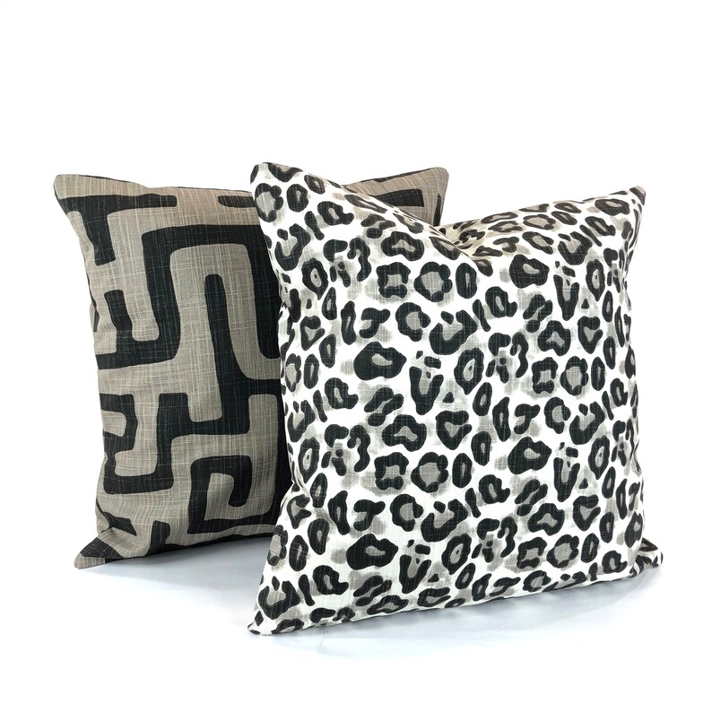Black Taupe Throw Pillow Covers Decorative Pillows Cushion Ink Etsy