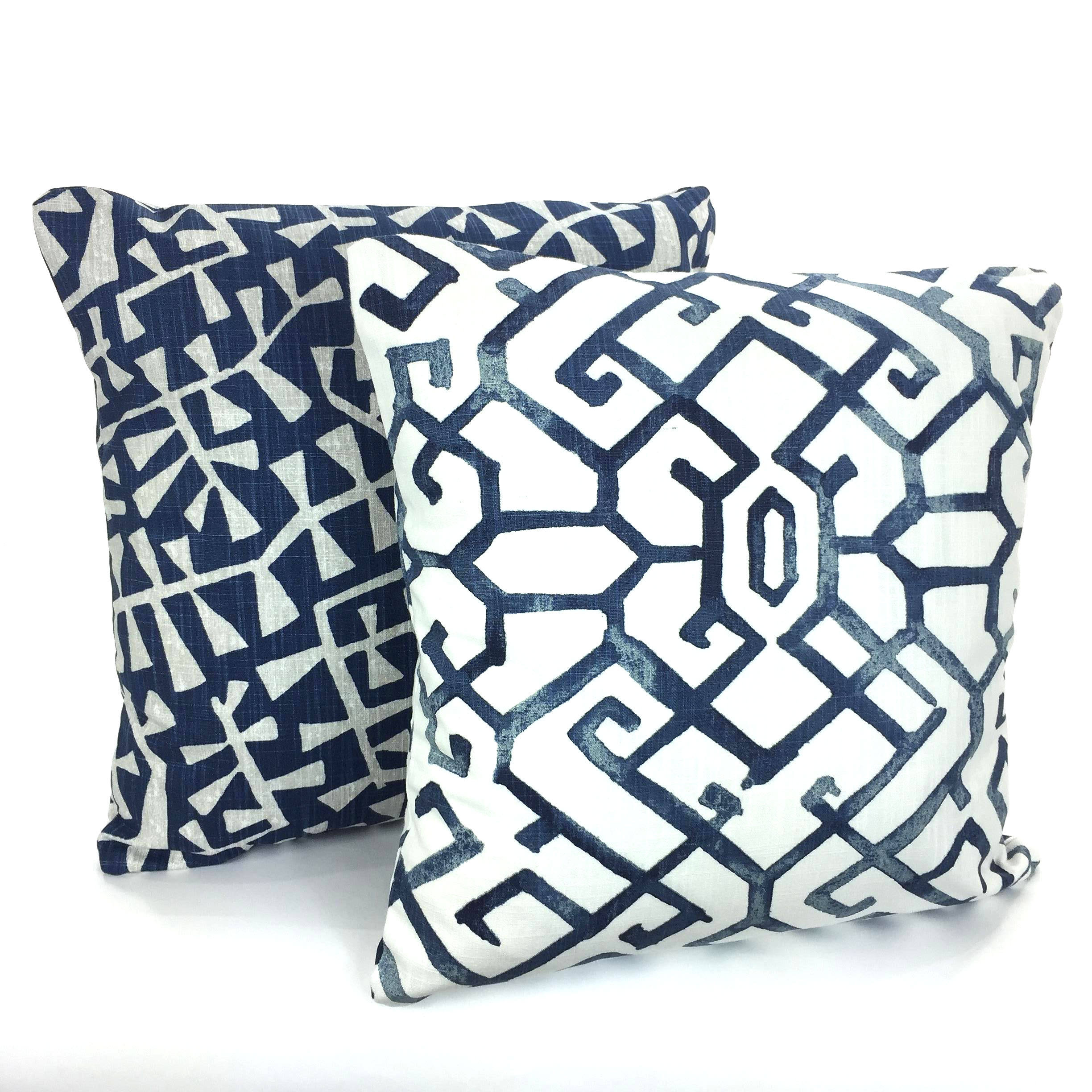 Pillow Covers Navy Gray Decorative Pillows Cushion Covers Navy Etsy