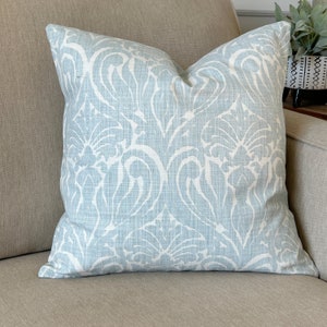 Blue Off White Pillow Covers Decorative Pillow Cushion Cover Soft Mineral Blue Off White Toss Pillows Couch Pillows Bed Sofa Various SIZES