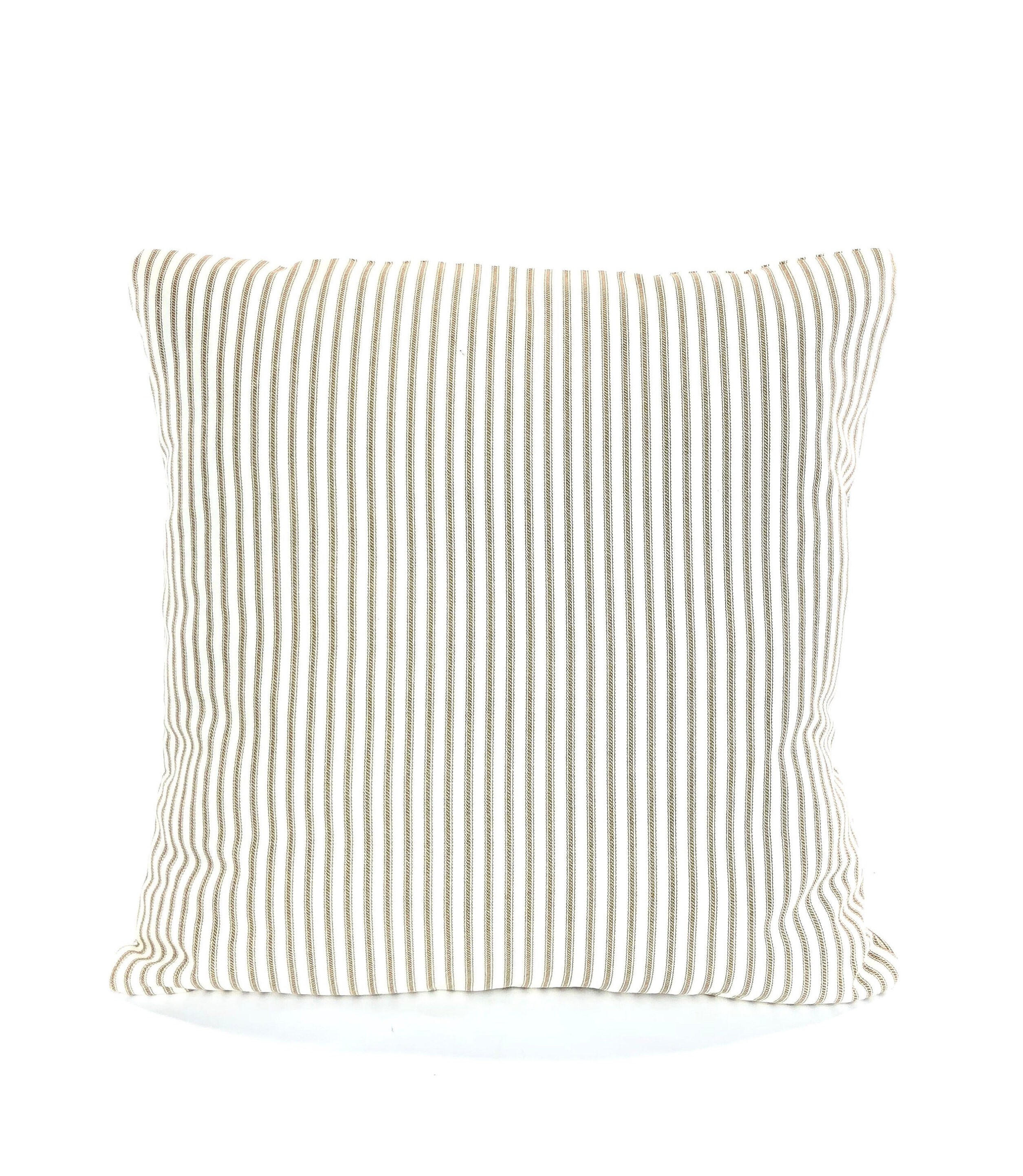 FARMHOUSE Ticking Stripe Pillow Covers Brown Cream Stripe Etsy