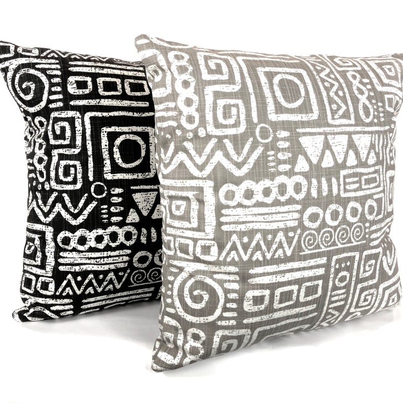 Black Taupe Throw Pillow Covers Decorative Pillows Cushion Ink Etsy