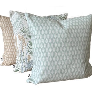 Coastal Aqua Tan White Pillow Covers Throw Pillows Pastel Aqua Sand Green Couch Bed Shams Bedroom Summer Decor  Pillow Case Various Sizes